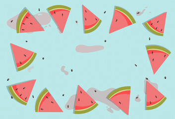 watermelon and seeds background