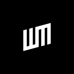 Initial letter mw or wm logotype vector design template