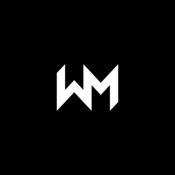 Initial letter mw or wm logotype vector design template