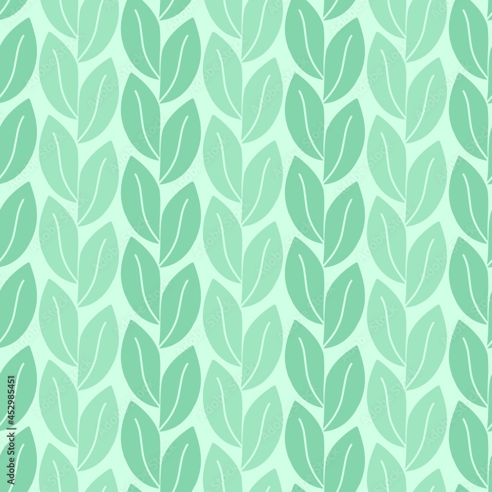 Aufkleber vector seamless pattern with leaves, repeatable minimalistic background. repeatable botanical backdr