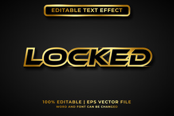 Editable text effect - Locked luxury style template premium vector