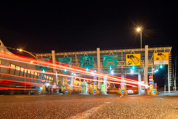 Point of payment on a toll highway in Russia, St. Petersburg