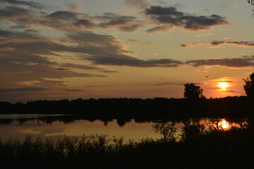 sunset on the lake