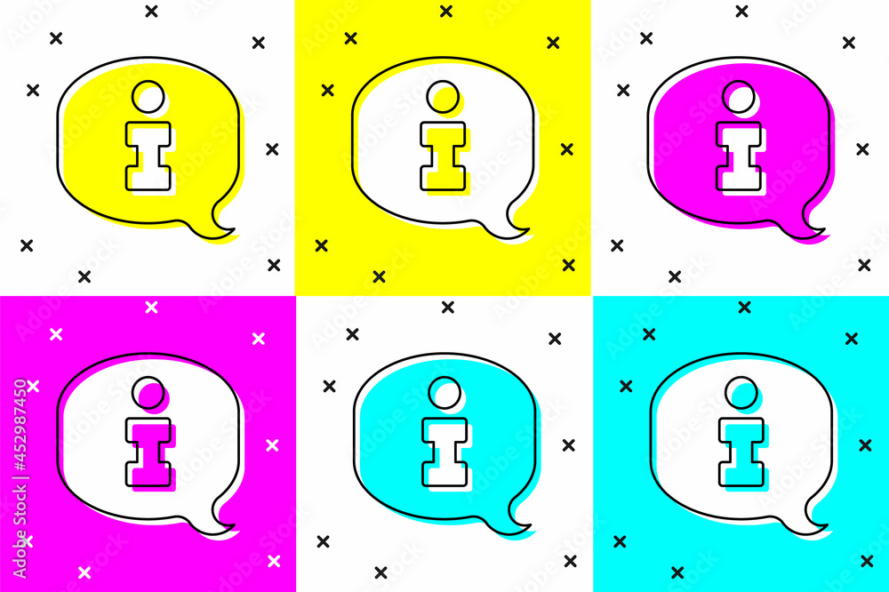 Poster set information icon isolated on color background. vector