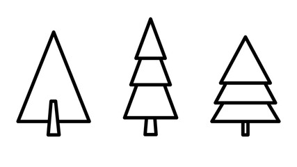 Christmas tree Icons, Isolated on white background, Vector