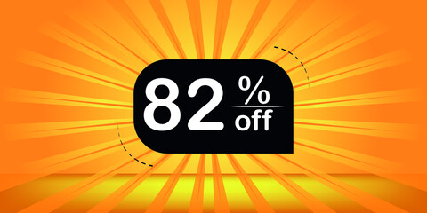 82% off - orange and black banner - discount banner for big sales.