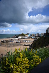 view of seaside town in spring
