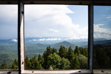 Fototapeta na wymiar View from Mount Sterling in the Great Smoky Mountains National Park in North Carolina