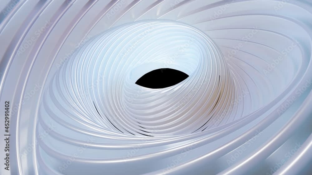 Poster 3d stylish abstract white background with rings or circles twisting in concentric structure. rings t