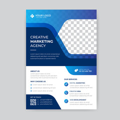 Modern corporate  flyer design template with creative shapes vector
