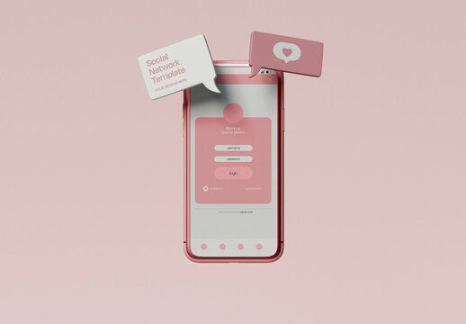 Smartphone with Notificacion Bubble Mockup