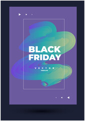 modern vector design for poster with watercolor green line on the purple background