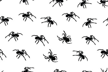 Spiders background. Seamless vector illustration.