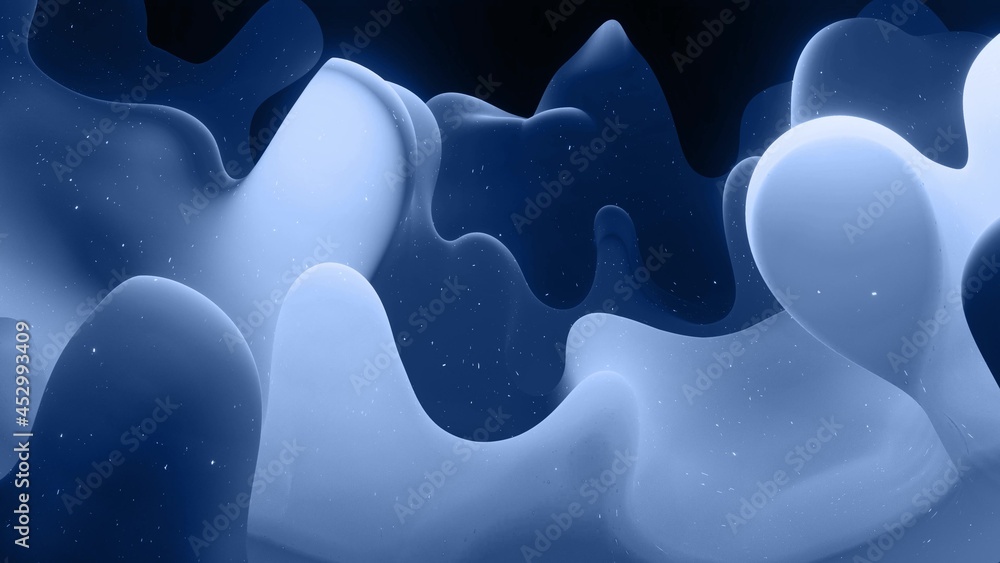 Poster 3d render. liquid gray gradient. matte paint surface as abstract stylish background. glitters in vis