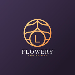 Flower Initial Letter L Logo Design Template Element. Eps10 Vector