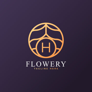 Flower Initial Letter H Logo Design Template Element. Eps10 Vector