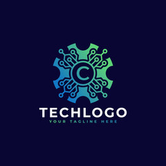 Technology Initial Letter C Logo Design Template Element.