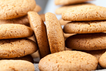the porous structure of real round cookies