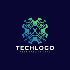 Technology Initial Letter X Logo Design Template Element.