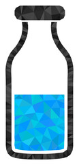 Low-poly water bottle constructed with chaotic filled triangles. Triangle water bottle polygonal symbol illustration. Water Bottle icon is filled with triangles.