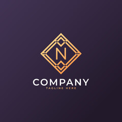 Law Firm Letter N Logo Design Template Element