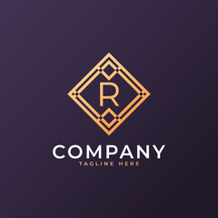 Law Firm Letter R Logo Design Template Element