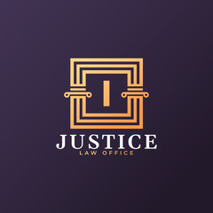 Law Firm Letter I Logo Design Template Element