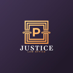 Law Firm Letter P Logo Design Template Element