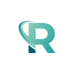 Letter R Travel with Arrow Logo Design Template. Vector EPS 10