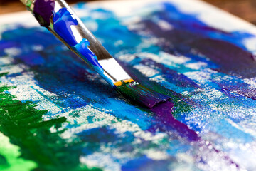 painted with oil paints the picture of nature, sky