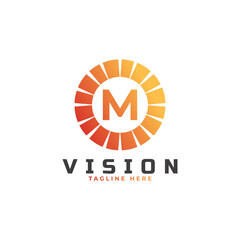 vision Initial Letter M Logo Design Template Element