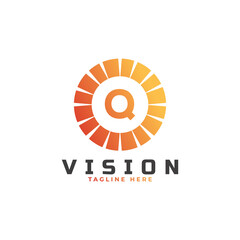 vision Initial Letter Q Logo Design Template Element