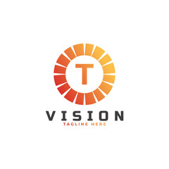 vision Initial Letter T Logo Design Template Element