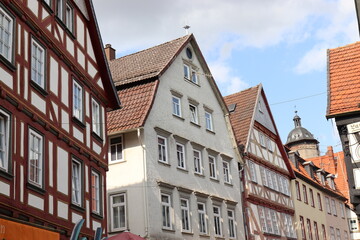 Fototapeta na wymiar Fachwerkhäuser in Alsfeld.