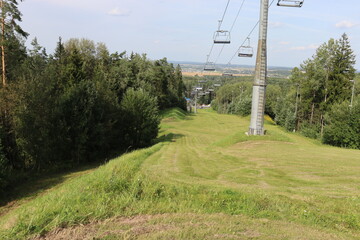 Fototapeta na wymiar summer time at alpine ski resort