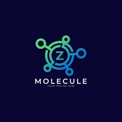 Medical Logo. Initial Letter Z Molecule Logo Design Template Element.