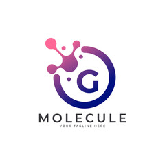 Medical Logo. Initial Letter G Molecule Logo Design Template Element.