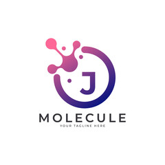 Medical Logo. Initial Letter J Molecule Logo Design Template Element.