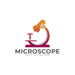 Laboratory Logo. Initial Letter T Microscope Logo Design Template Element.