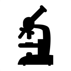 Vector illustration of Black microscope icon on a white background