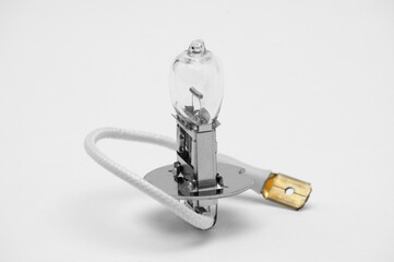 Halogen bulb for a car on a white background