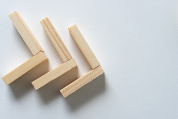 wooden domino effect