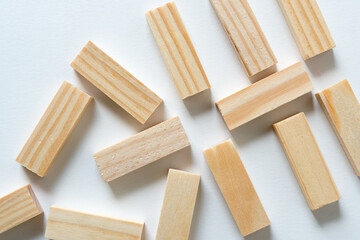 wooden tiles isolated on white