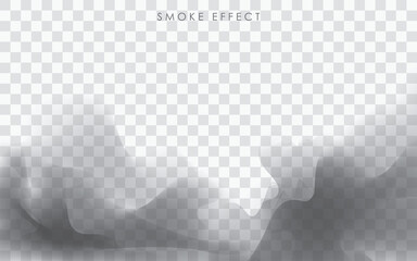 Black Fog, Steam, Mist or Smoke on Light Background. Vector illustration