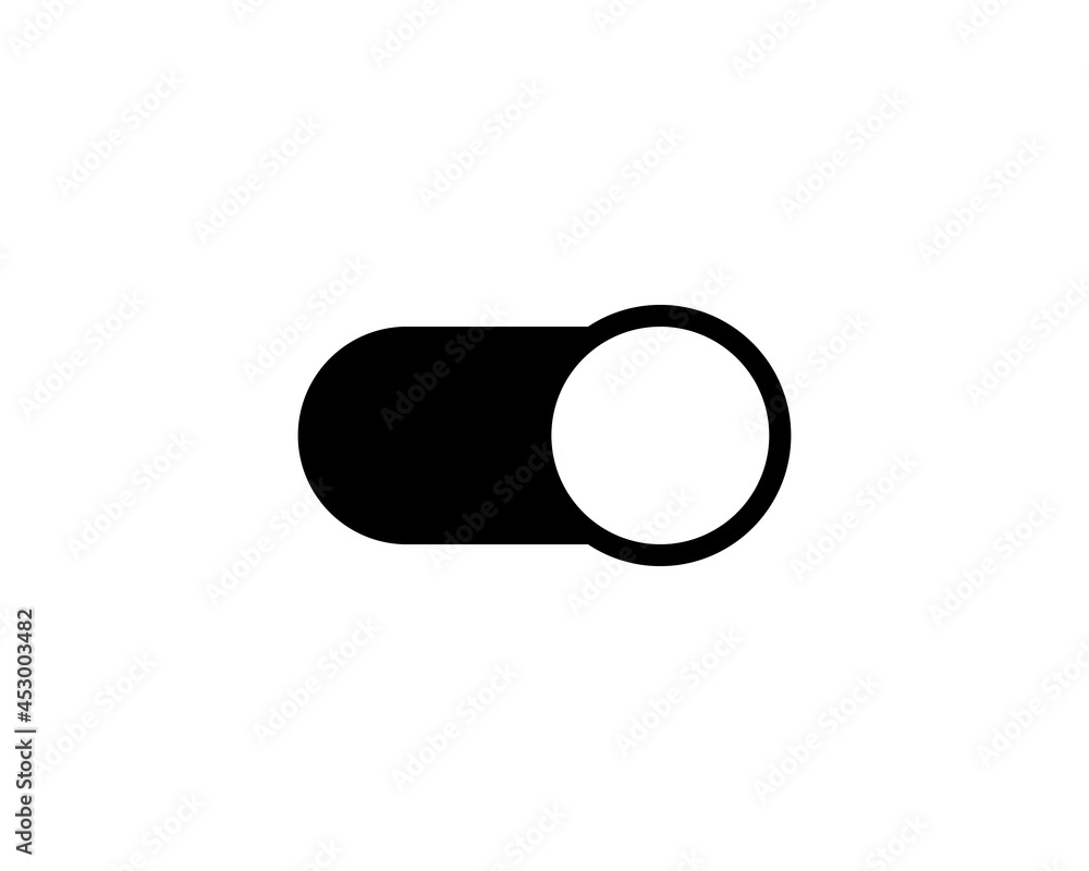 Poster on and off toggle switch button. modern flat style vector illustration.