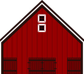 Red Barn house illustration Vector on white background
