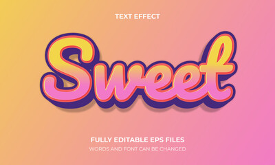 Sweet, Editable 3D Text Effect