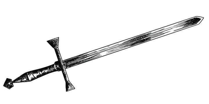 Crossed swords sketch Royalty Free Vector Image