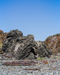 Rocks in the sea waves coast
