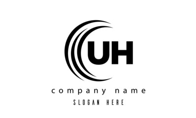 technology UH latter logo vector